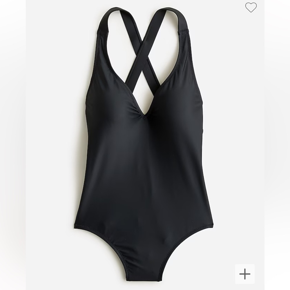 NWT J. Crew High Support Cross Back One-Piece Swimsuit, Black or Red Available